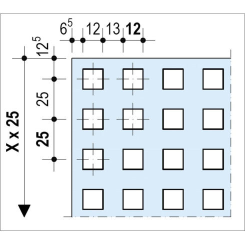PLAQUE PERFOREE QUADRILLE DELTA 12/25Q Knauf