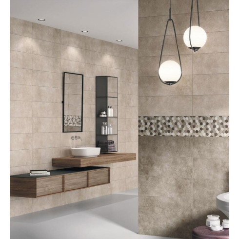 FAIENCE MOTIF CONCRETE GRIS FONCE 22X66 SOMOCER