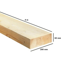 Bois Blanc roumain 60/200/4m - Madrier