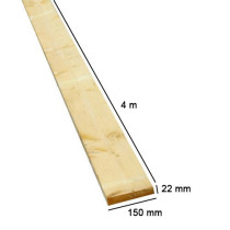 Bois Blanc roumain 22/150/4m - Planche