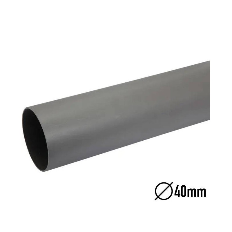 Tube PVC d40mm ep3mm Evacuation