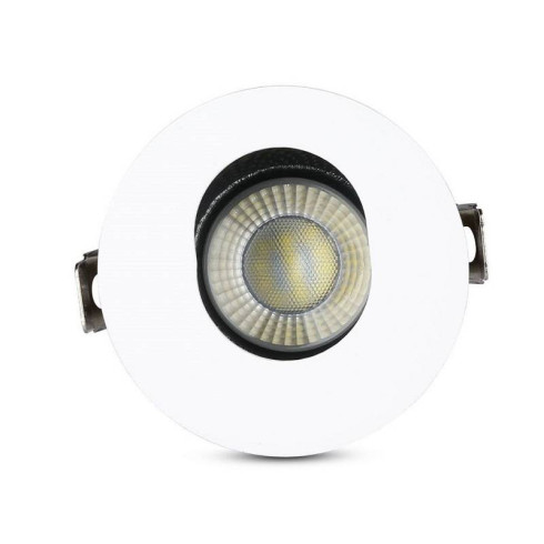 Plafond Rond trou ovale blanc+noir réglable 15° pour Spotlights LED GU10-GU5.3  V-TAC