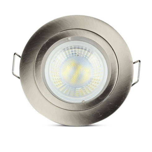 Plafond Rond nickel satiné TWIST TO OPEN pour Spotlights LED GU10-GU5.3 V-TAC