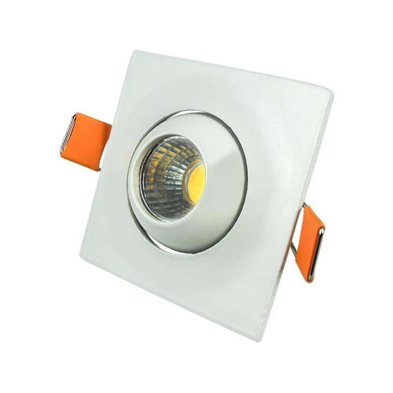 Spot encastrable LED carré blanc réglable 3W 6400K V-TAC