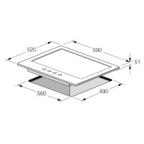 Plaque 4 feux gaz 60cm GR fonte inox FOCUS