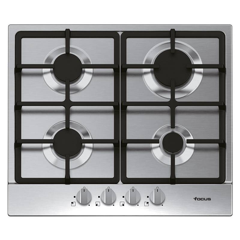 Plaque 4 feux gaz 60cm GR fonte inox FOCUS