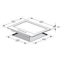 Plaque 4 feux gaz 60cm GR fonte inox FOCUS