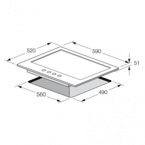 Plaque 4 feux gaz 60cm GR fonte inox FOCUS