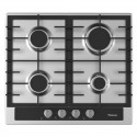 Plaque 4 feux gaz 60cm GR fonte inox FOCUS