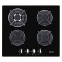 Plaque 4 feux gaz 60cm GR fonte vitro noir FOCUS