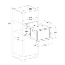 Micro-onde encastrable 20L noir FOCUS