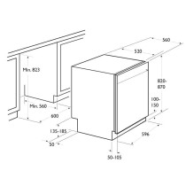 Lave vaisselle Semi-encastrable 12 couverts 8 programmes FOCUS