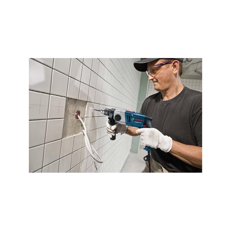 Perceuse à Percussion Bosch Professional GSB 18-2 RE - 800W - Percussion 16mm - Boîtier Métal - Sécurité Surcharge
