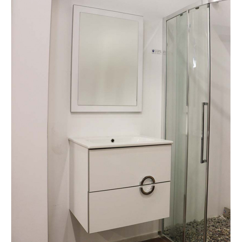 MEUBLE ECLAT SC 60 BLANC + MIROIR Sanimeuble