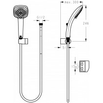 Set de douche, 3 jets Idealrain Cube Ideal Standard