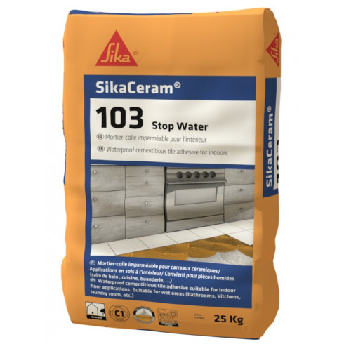 SIKA CERAM 103 STOP EAU BLANC (SAC 25 Kg)