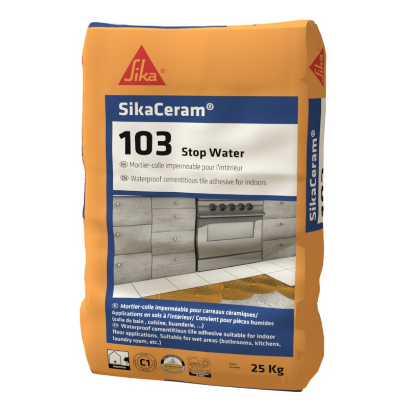 SIKA CERAM 103 STOP EAU BLANC (SAC 25 Kg)