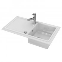 Evier de cuisine 86x50 Cassia 1 bac Blanc Brillant Duravit