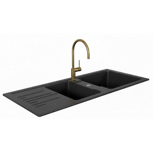 Évier de cuisine Fresh noir brillant 116x50 Sanimed