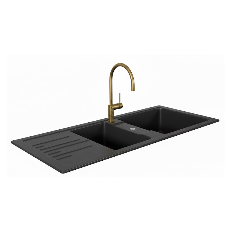 Évier de cuisine Fresh noir brillant 116x50 Sanimed